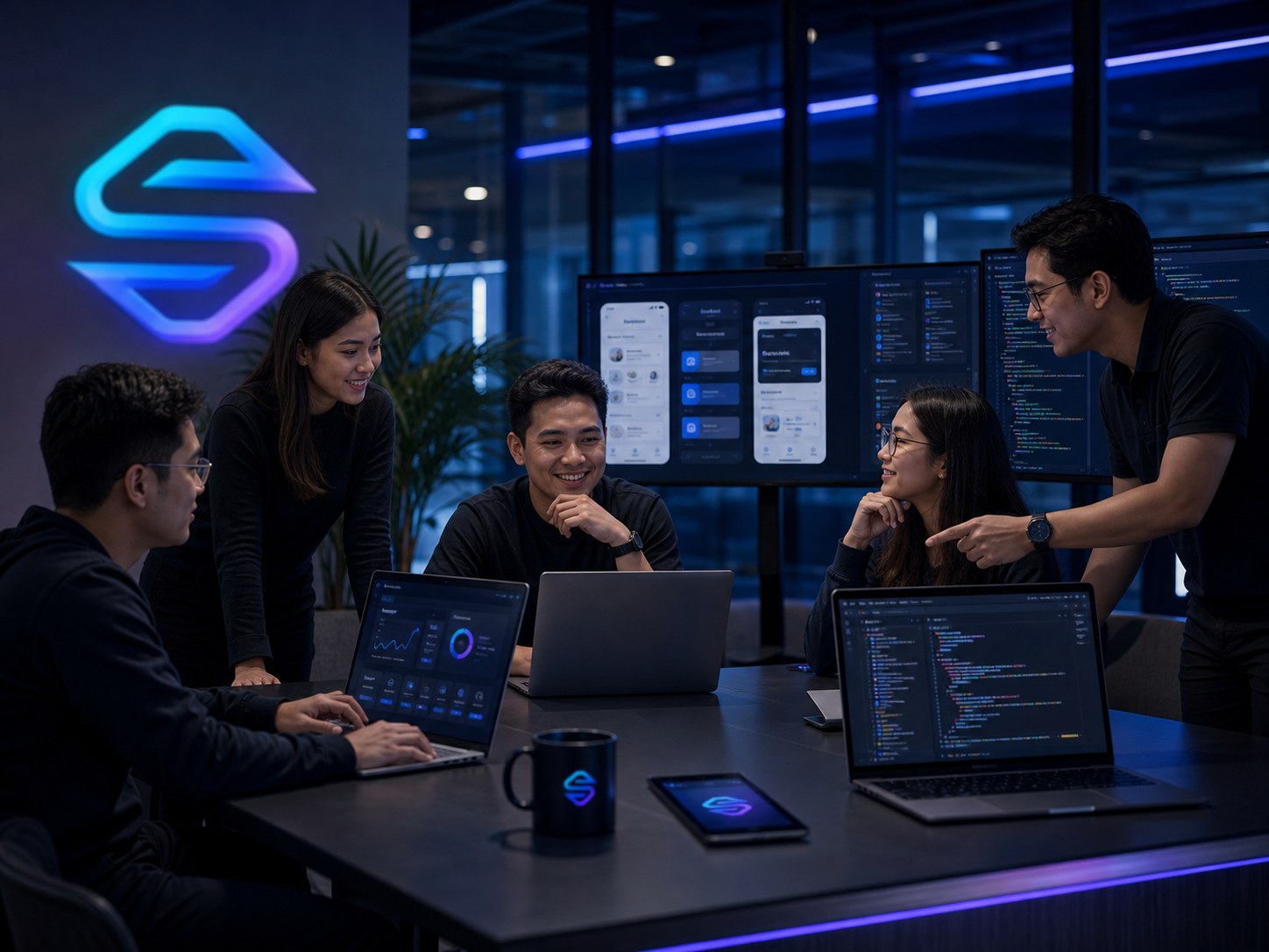 Creative and software engineering team collaborating